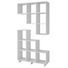 Manhattan Comfort Stair Cubby, 6 Shelves, White, 2 pcs. 2-26AMC6